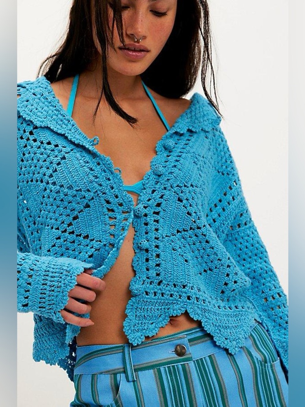 NWT! Free People We The Free Friend Of A Friend Crochet Sweater Sz XS